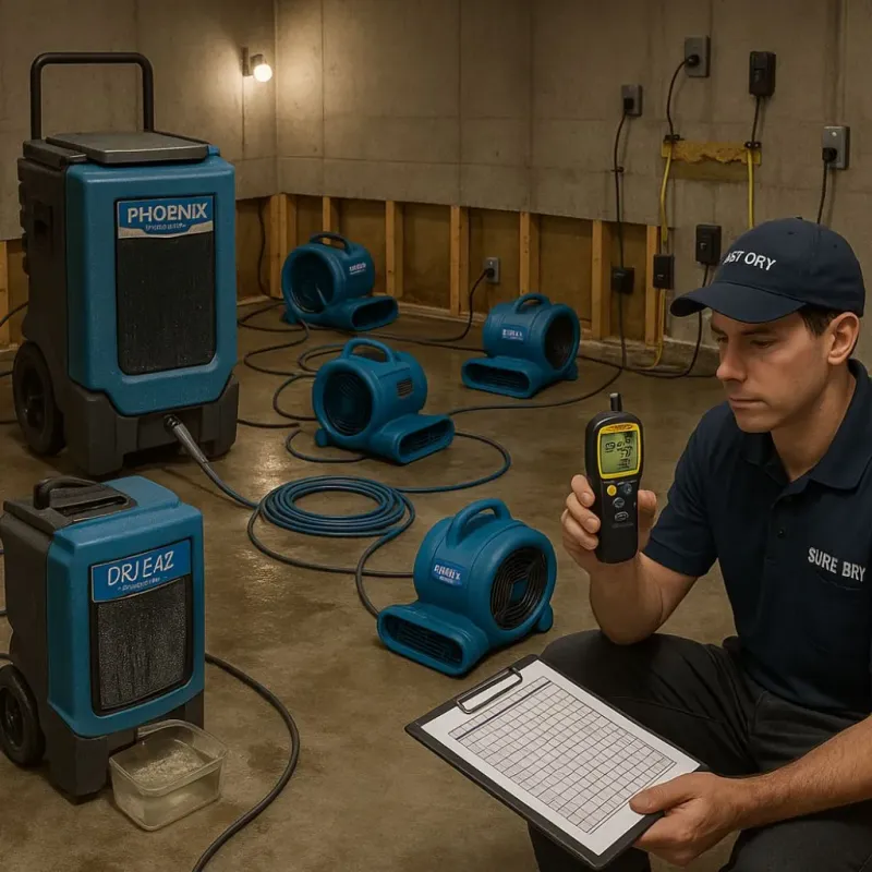 Structural Drying and Dehumidification process in West Pittston, PA